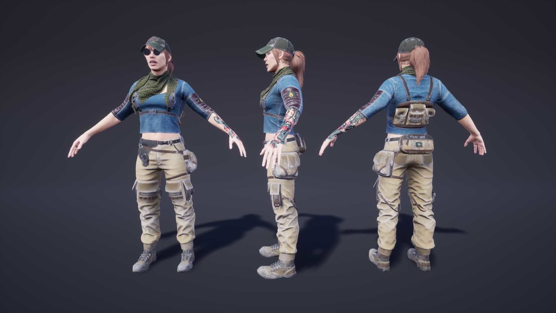 Adventure Characters Pack Low-poly 3D model_16