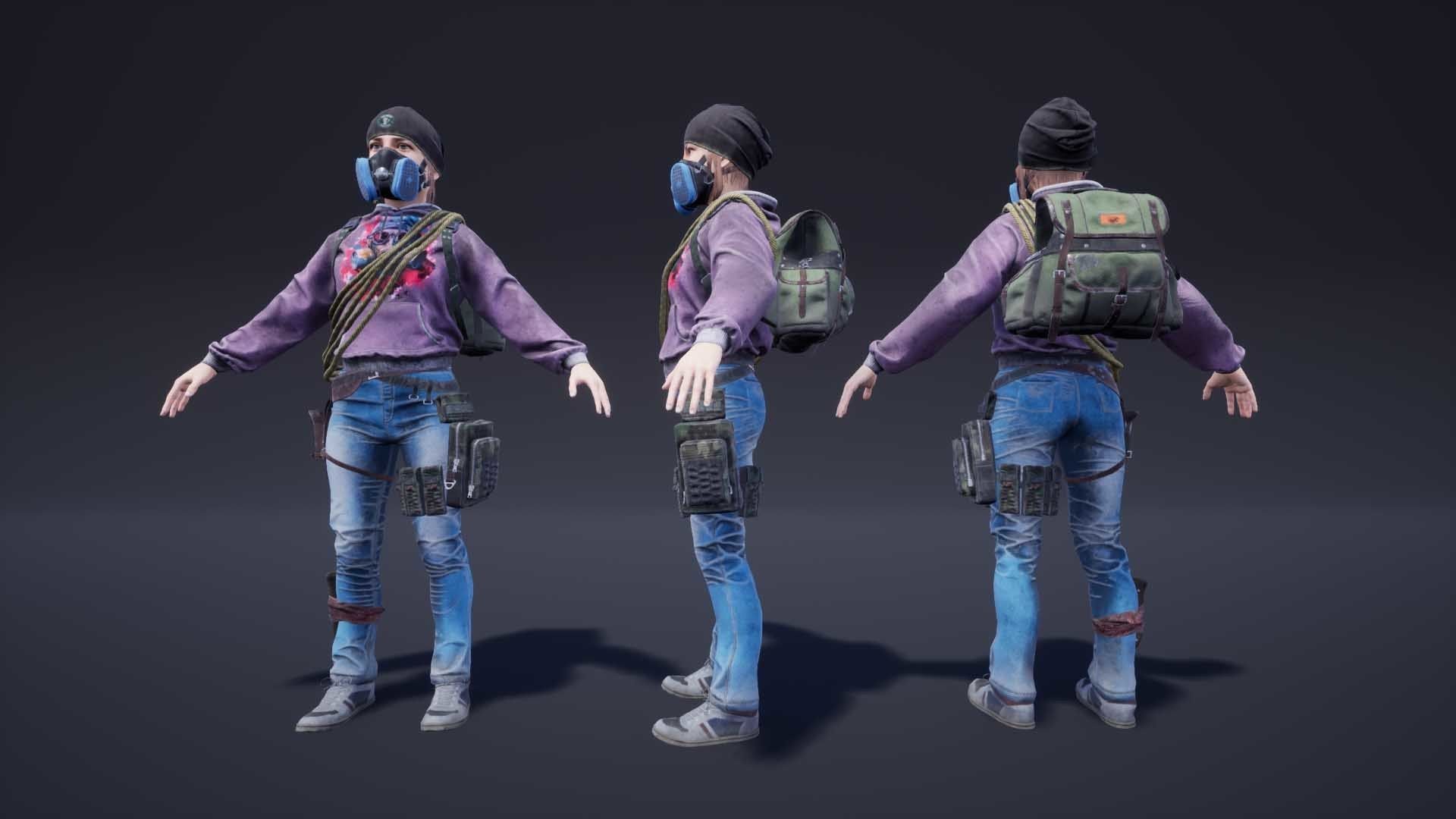 Adventure Characters Pack Low-poly 3D model_25