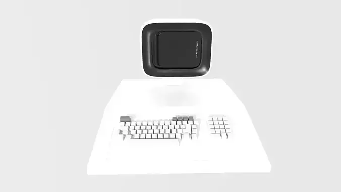 Old-Retro Computer Free low-poly 3D model