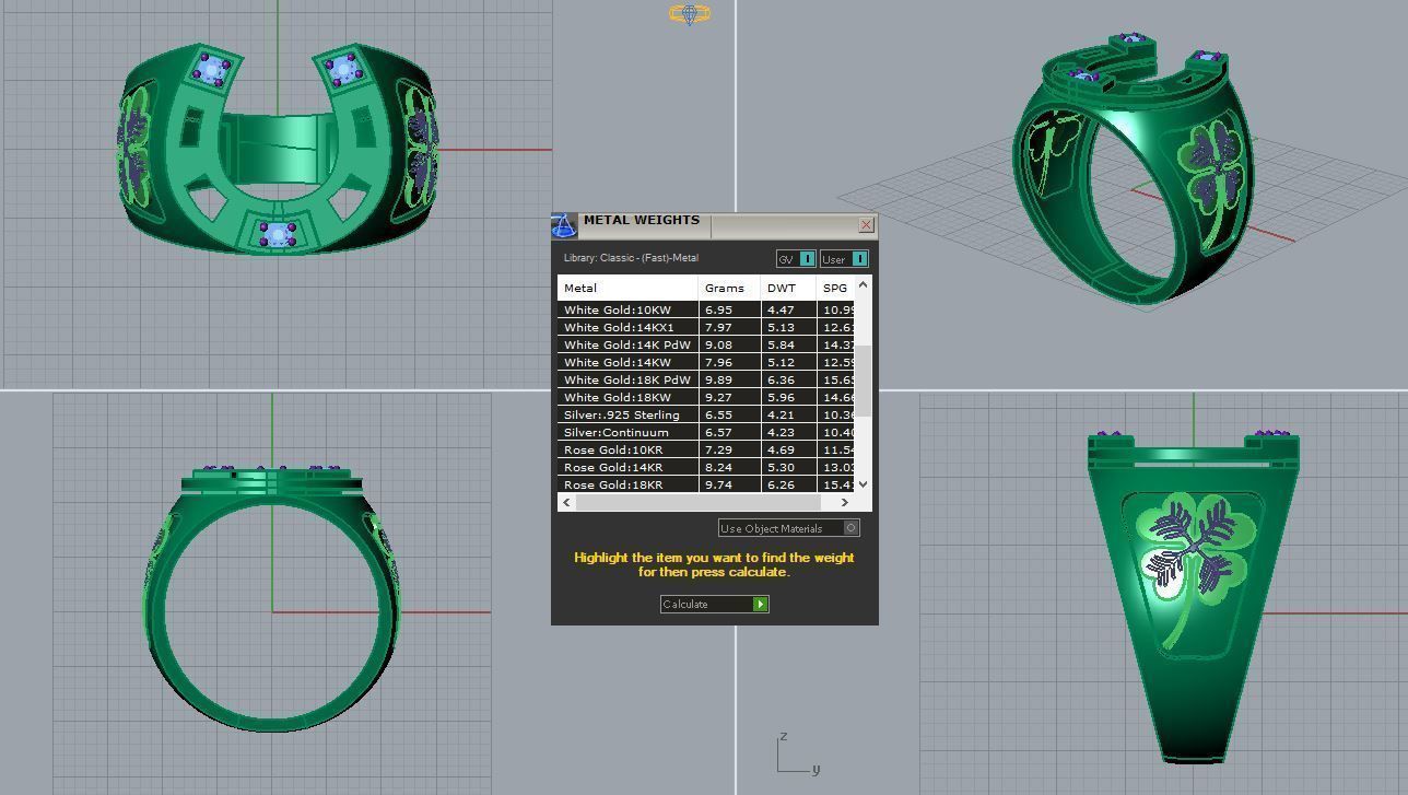 Horseshoe ring 3D print model_11