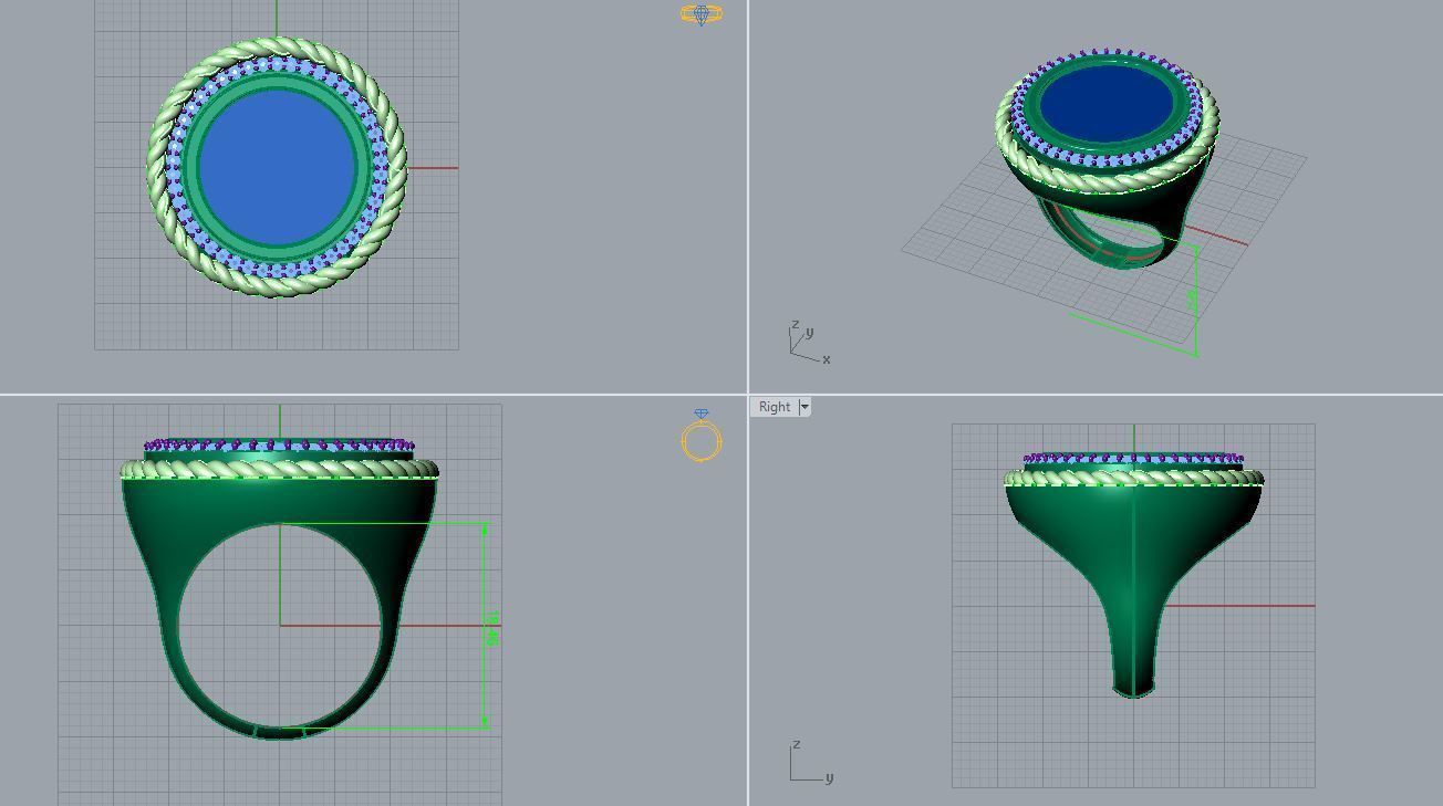 Coin frame ring 3D print model_7