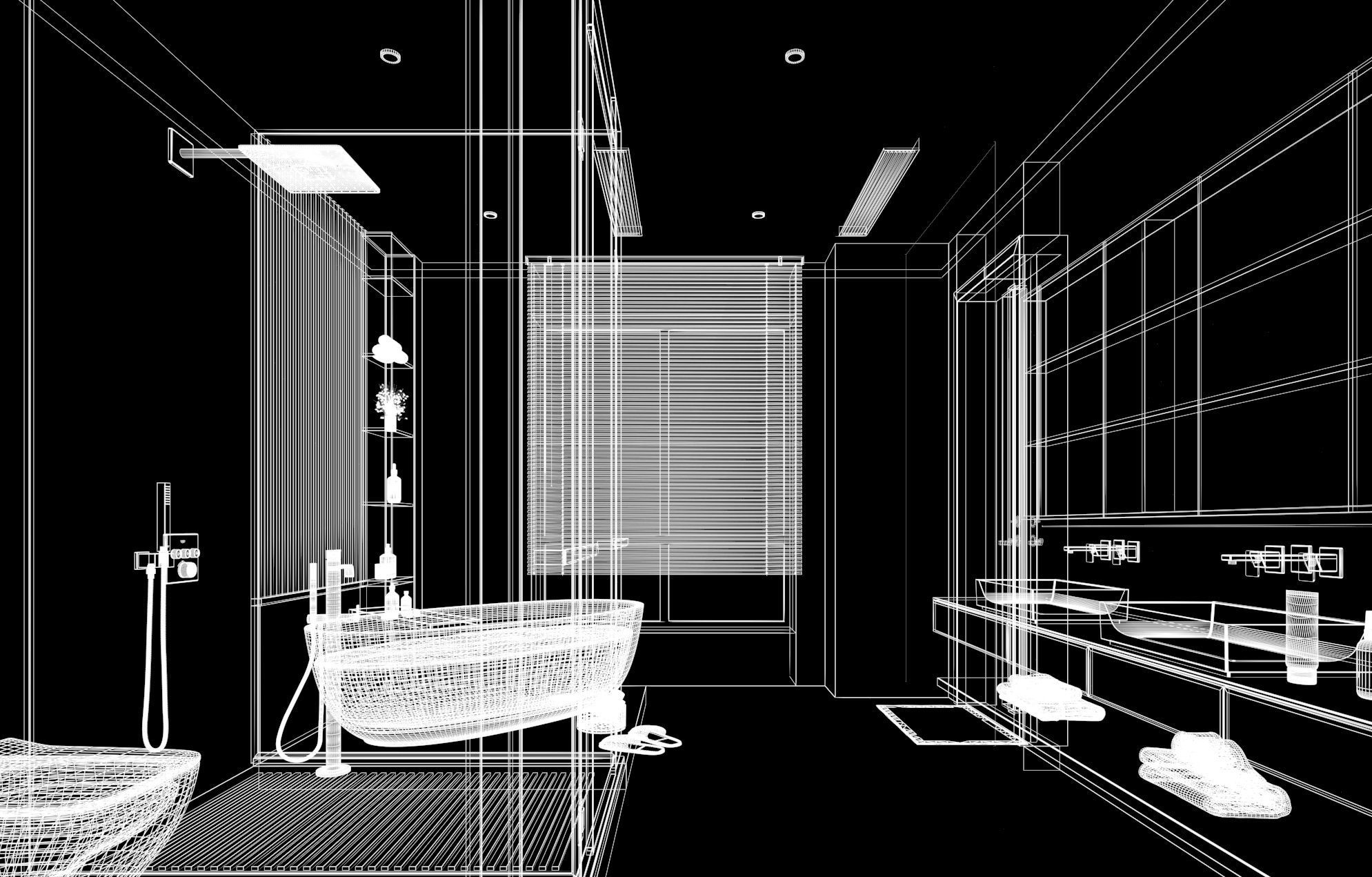 Bathroom full scene 3D model 3D model_6