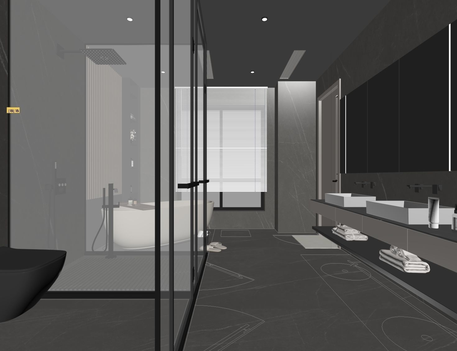 Bathroom full scene 3D model 3D model_8