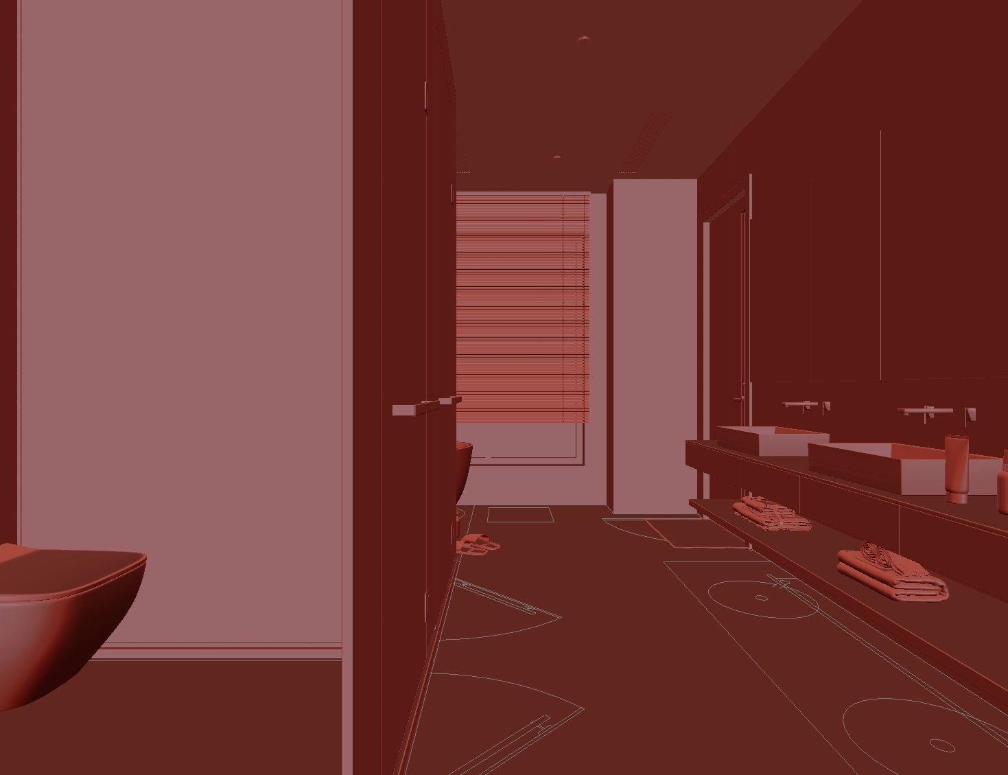 Bathroom full scene 3D model 3D model_7