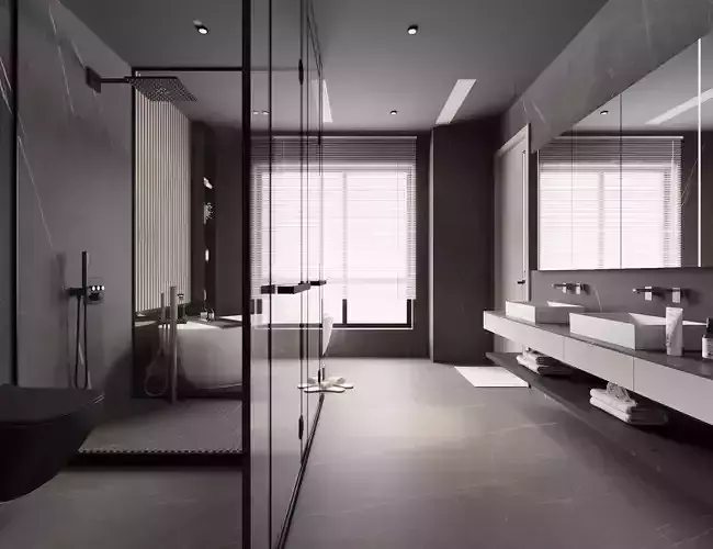 Bathroom full scene 3D model