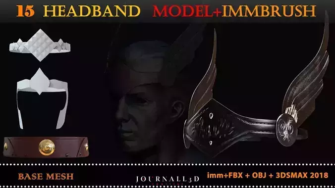 15 Headband Armor Base Mesh Low-poly 3D model