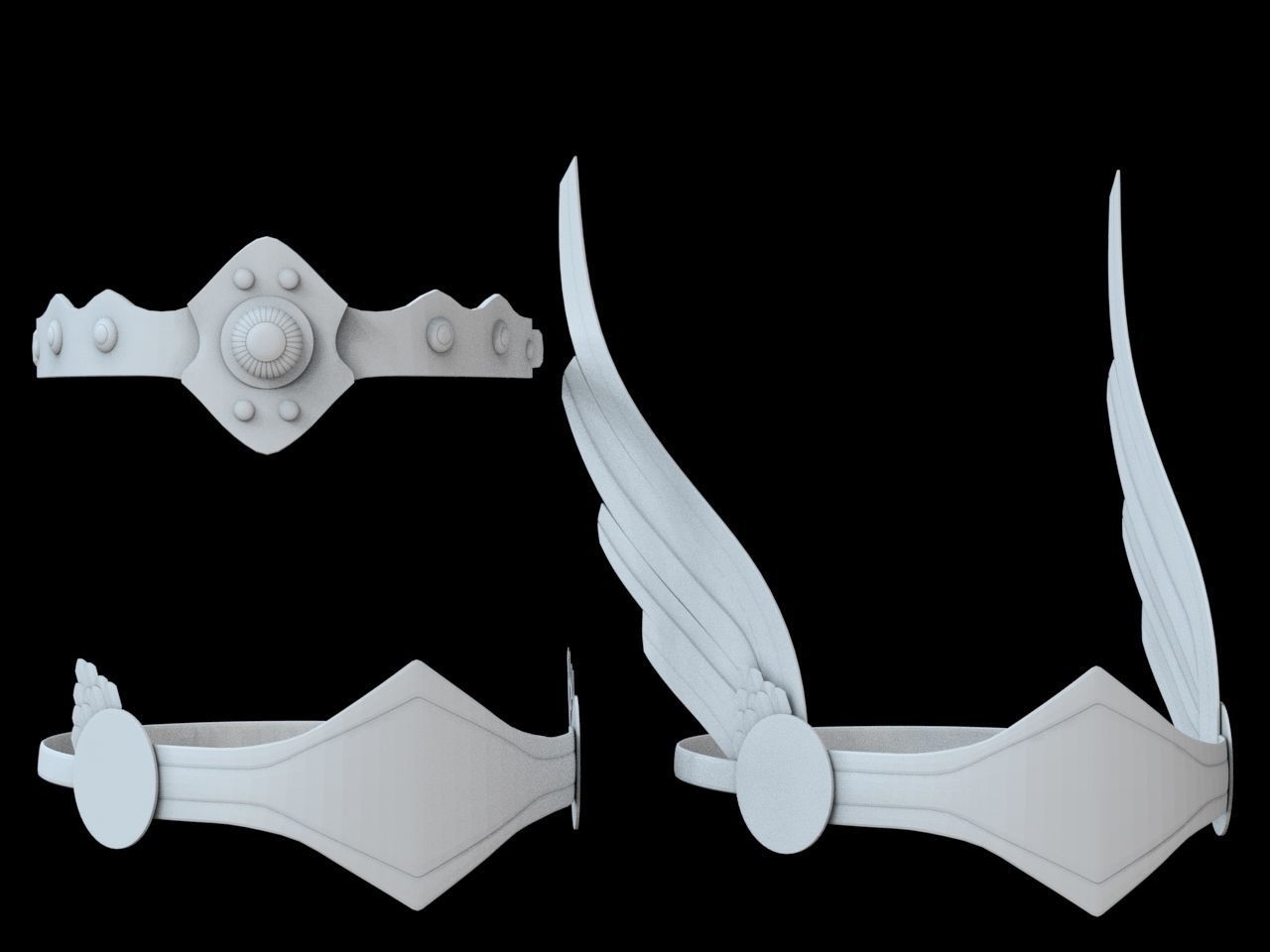 15 Headband Armor Base Mesh Low-poly 3D model_3