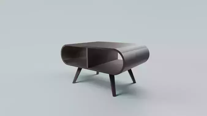 ROUNDTABLE with wooden legs 3D model