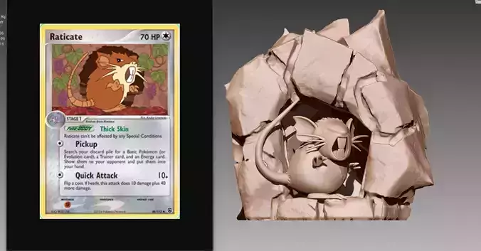 Raticate in cave Pokemon OBJ STL