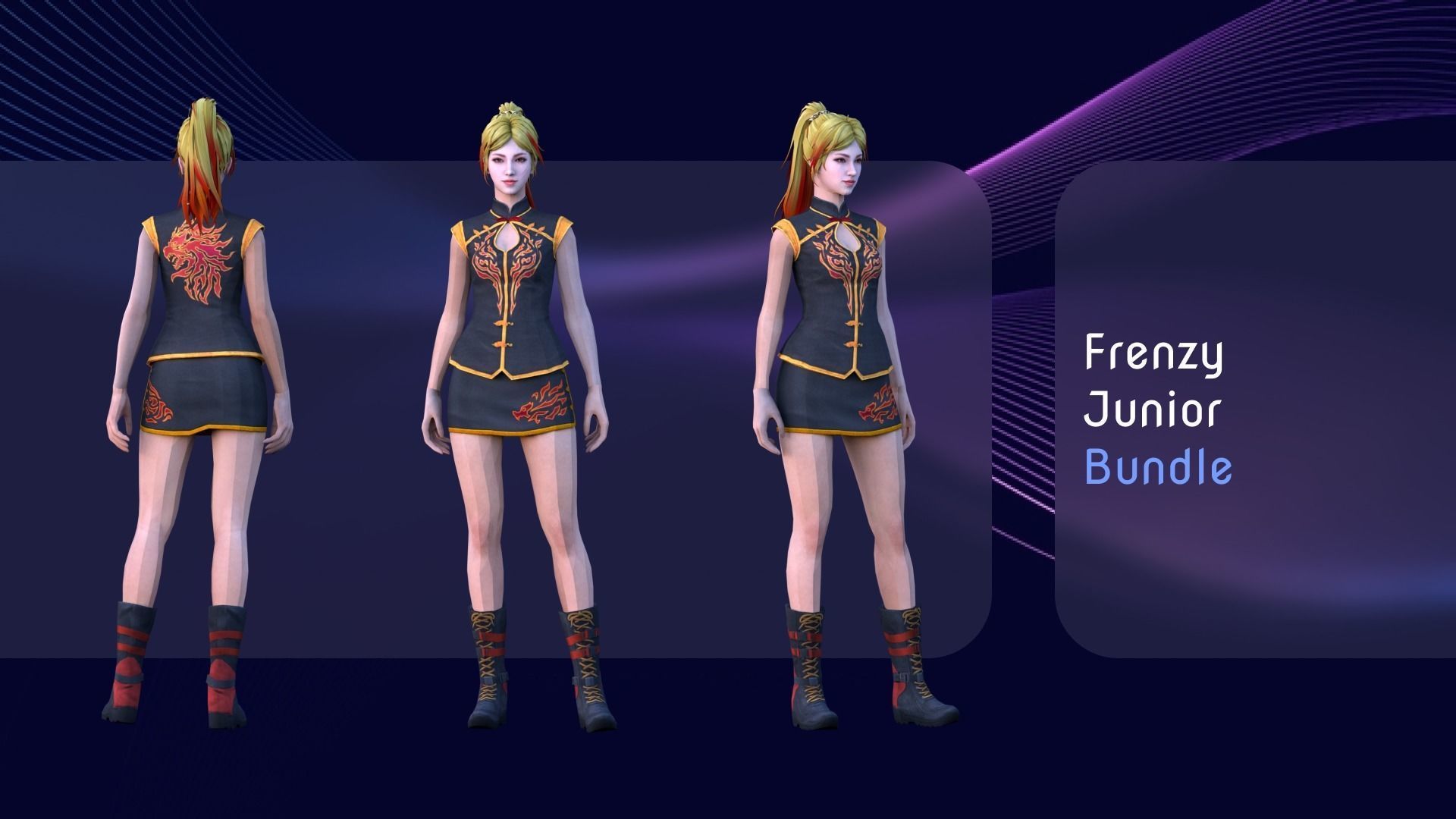 Fashion Free Fire Bundles - 26 Characters Low-poly 3D model_9