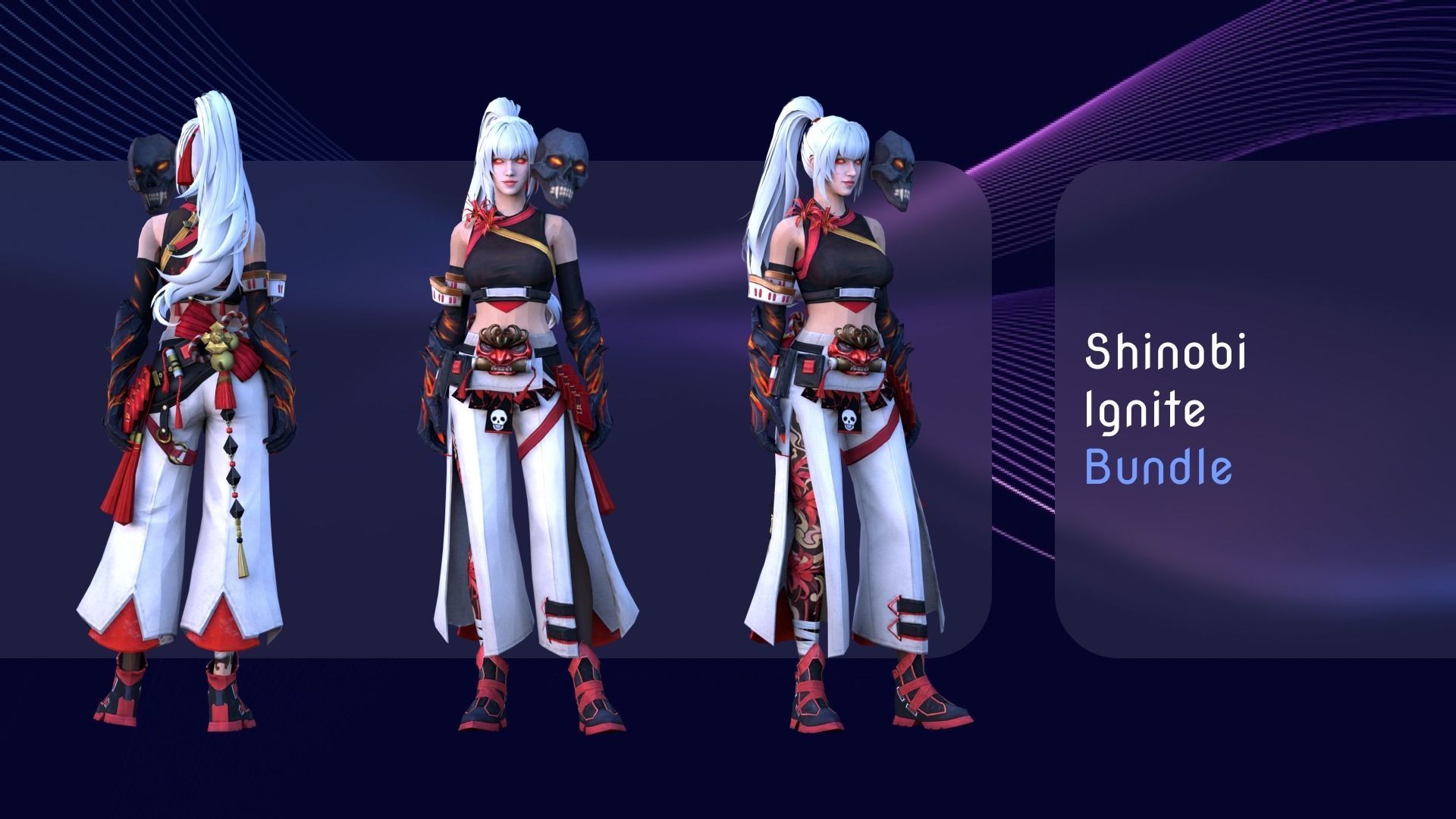 Fashion Free Fire Bundles - 26 Characters Low-poly 3D model_6