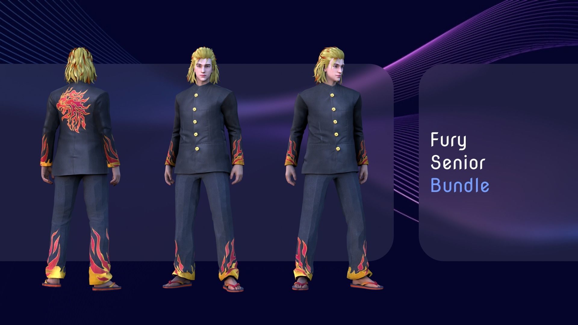 Fashion Free Fire Bundles - 26 Characters Low-poly 3D model_8