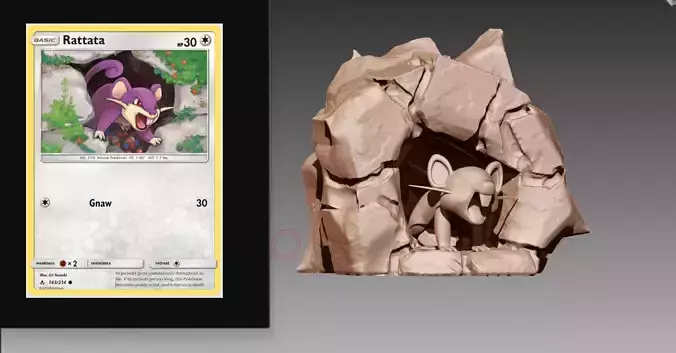 Rattata in cave Pokemon OBJ STL