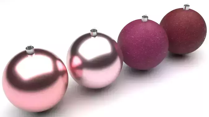 Pink Christmas Balls Set