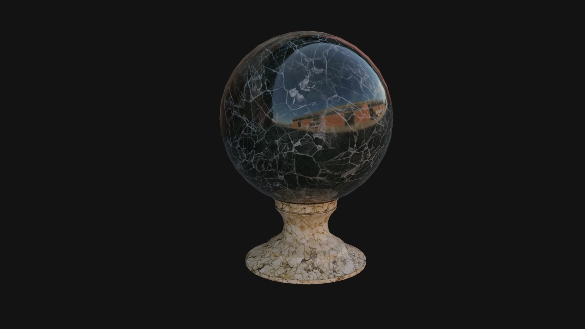 Green Crystal Ball Low-poly 3D model_2