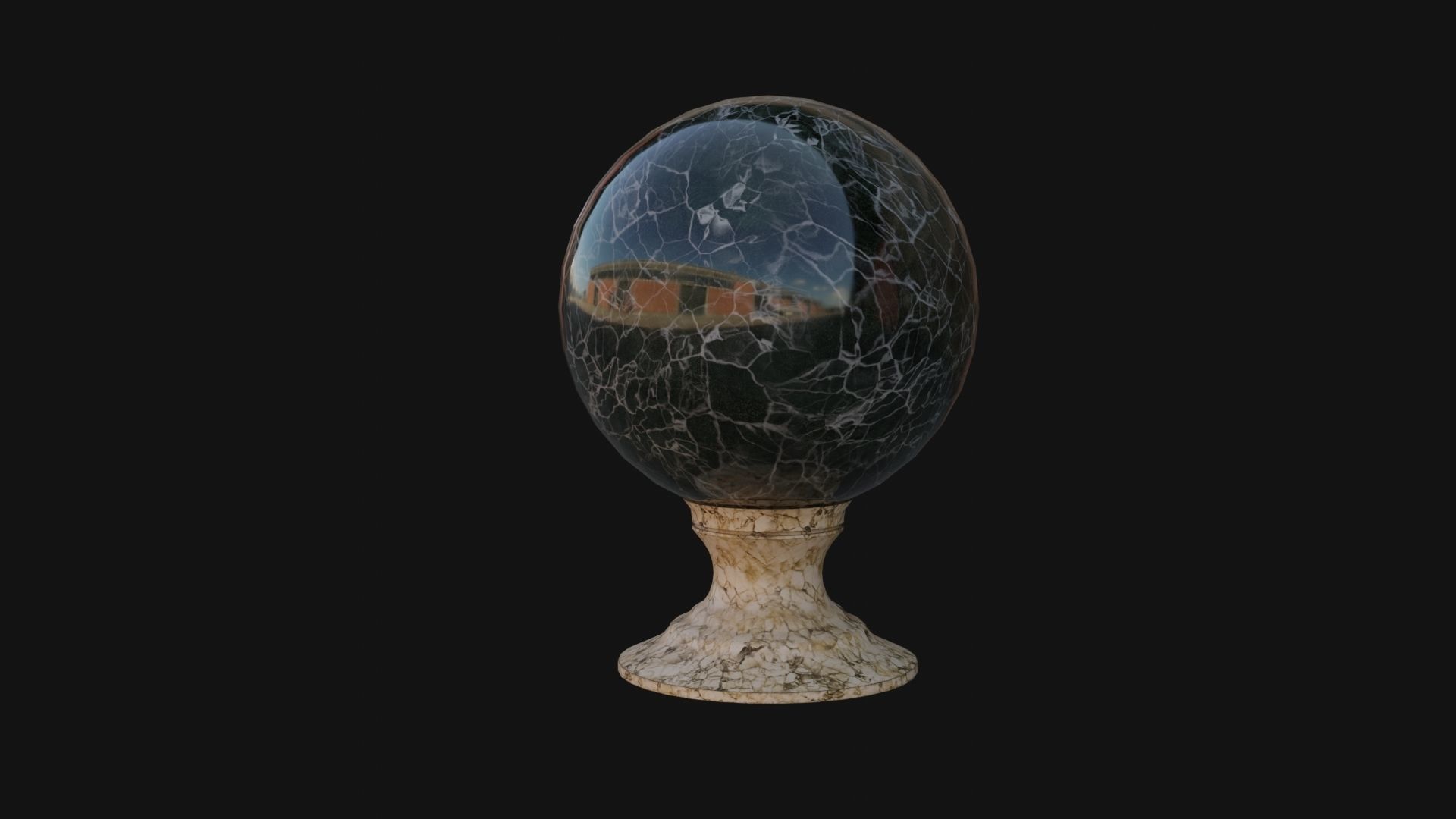 Green Crystal Ball Low-poly 3D model_1