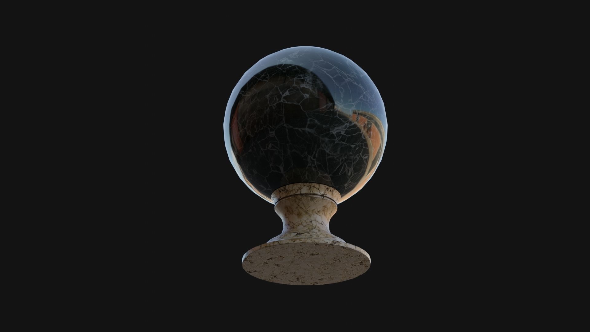 Green Crystal Ball Low-poly 3D model_4