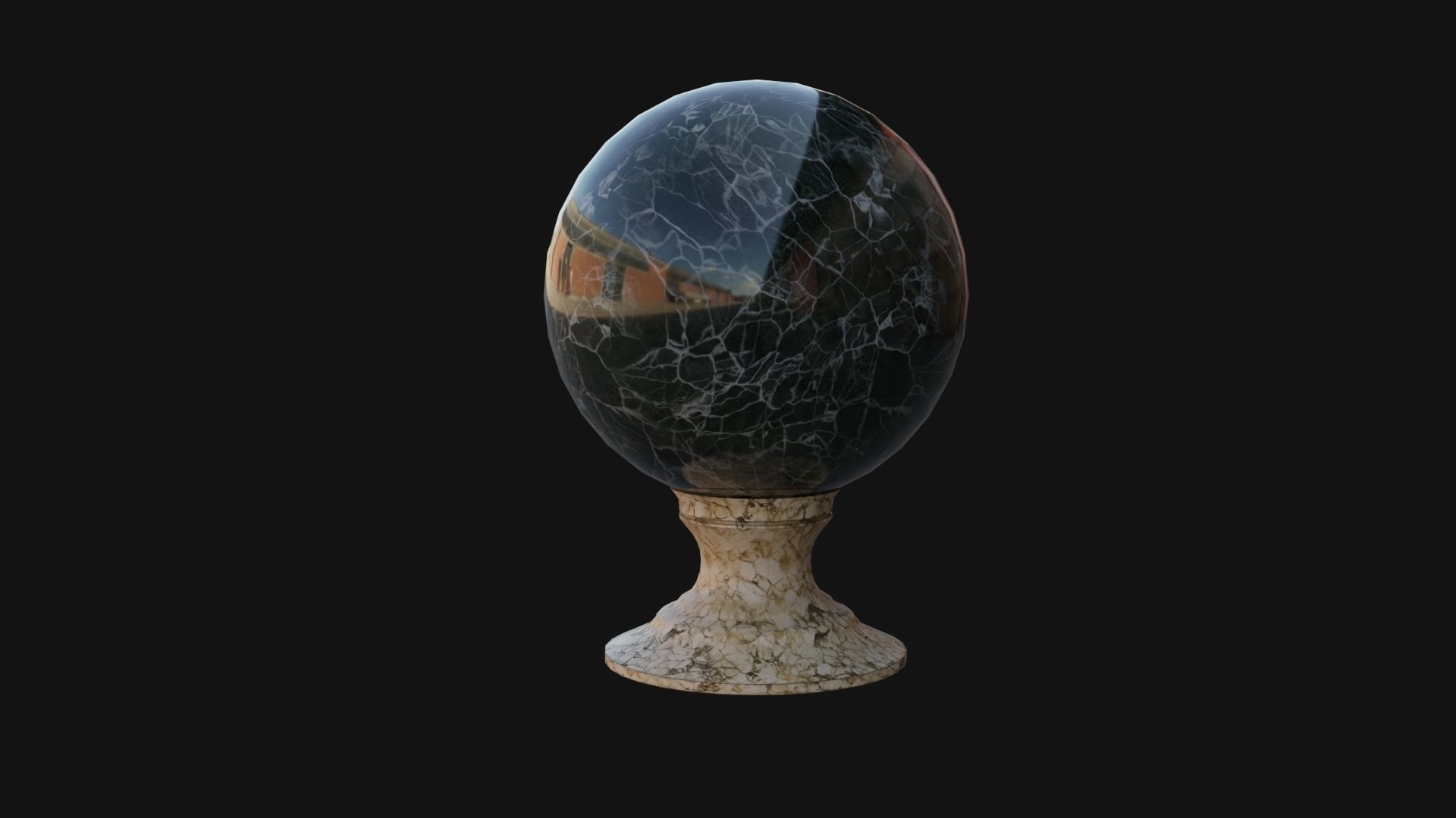 Green Crystal Ball Low-poly 3D model_5