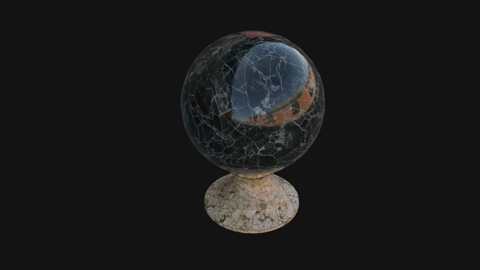 Green Crystal Ball Low-poly 3D model_3
