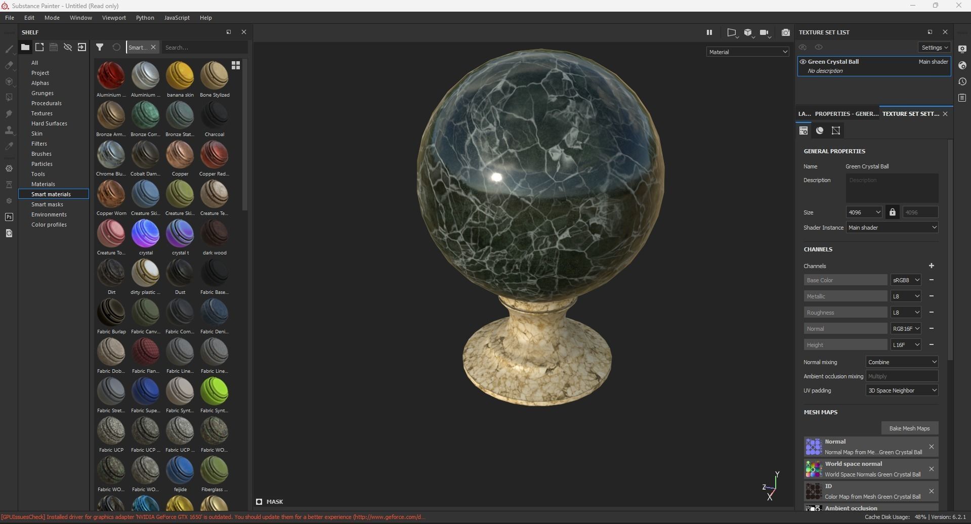 Green Crystal Ball Low-poly 3D model_6