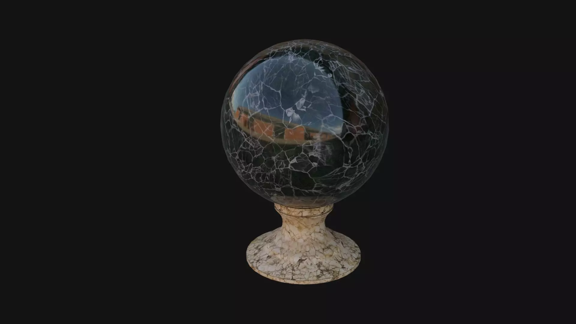 Green Crystal Ball Low-poly 3D model_0