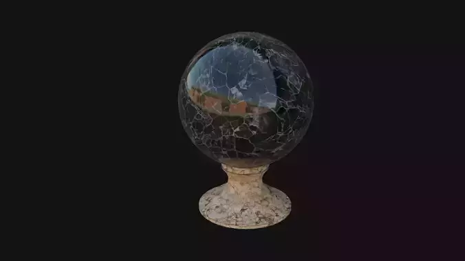 Green Crystal Ball Low-poly 3D model