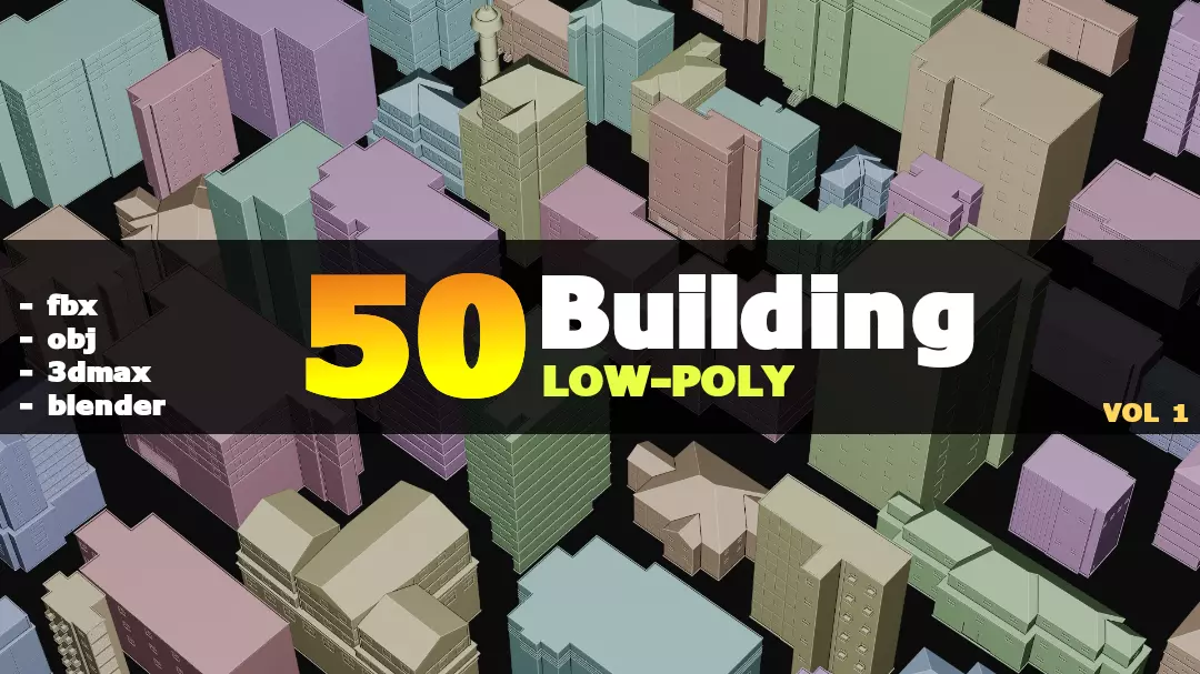 Buildings Free low-poly 3D model