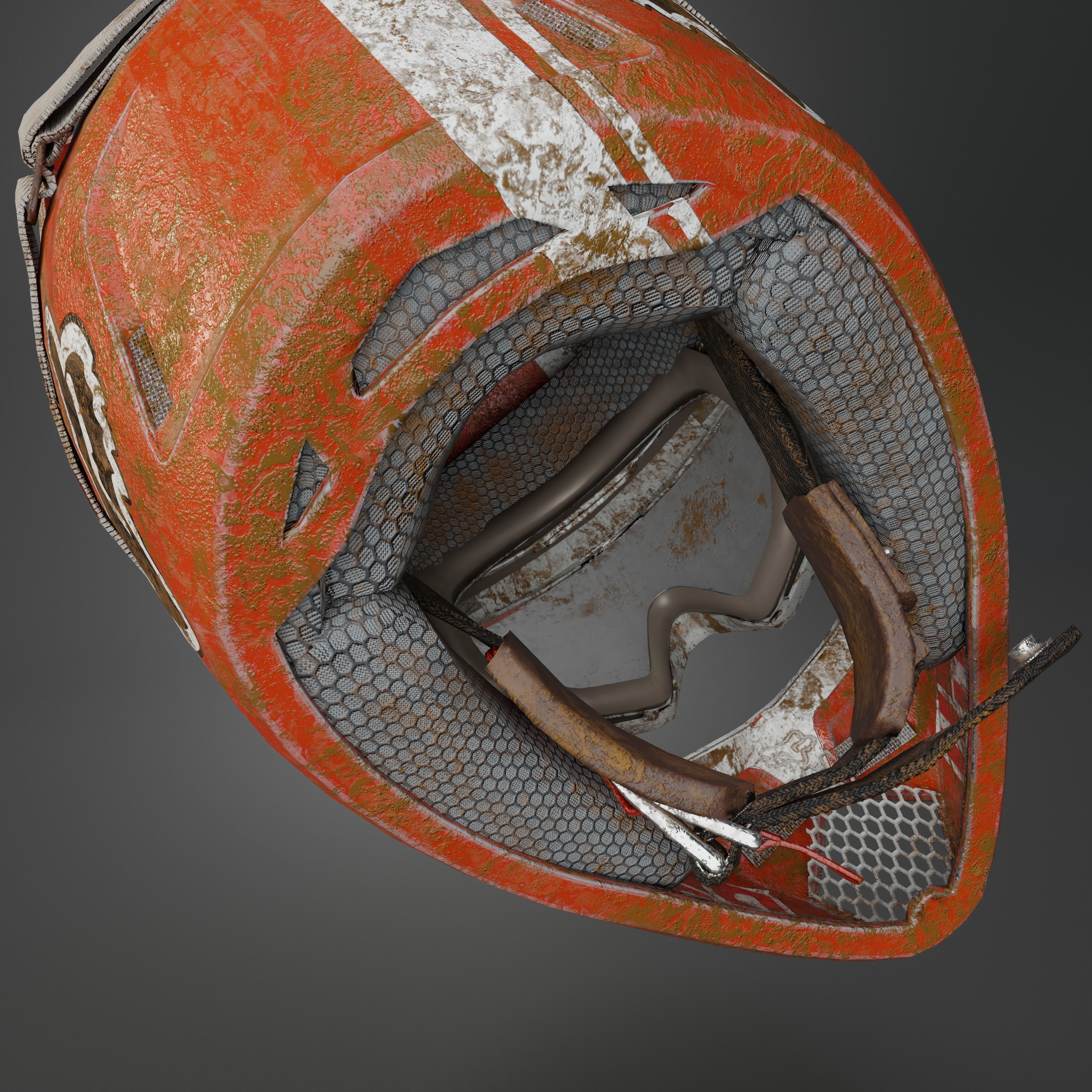  Fox V3 Motocross Helmet Low-poly 3D model_5