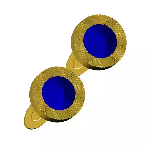 Sapphire Stone Craved Cufflink