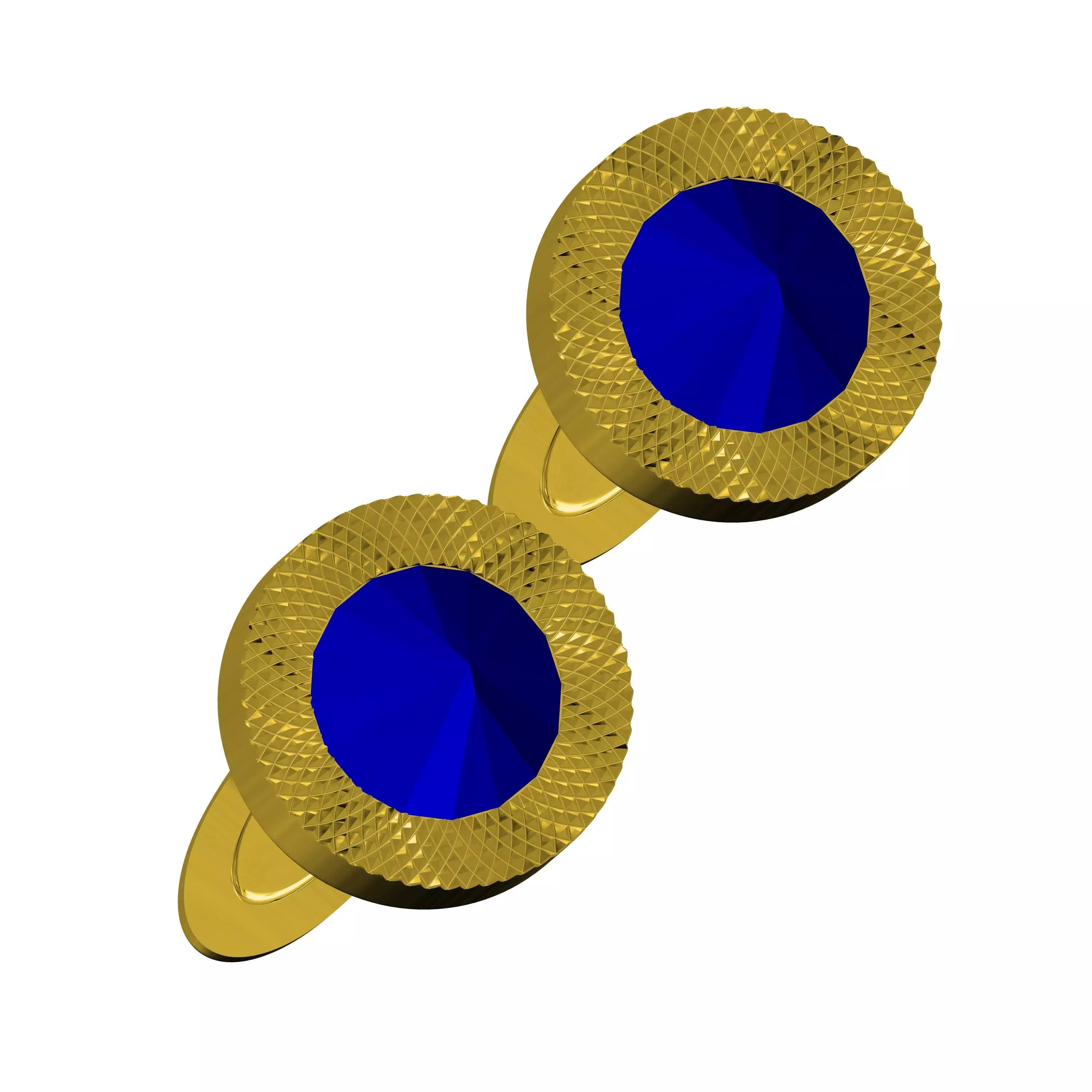 Sapphire Stone Craved Cufflink 3D print model