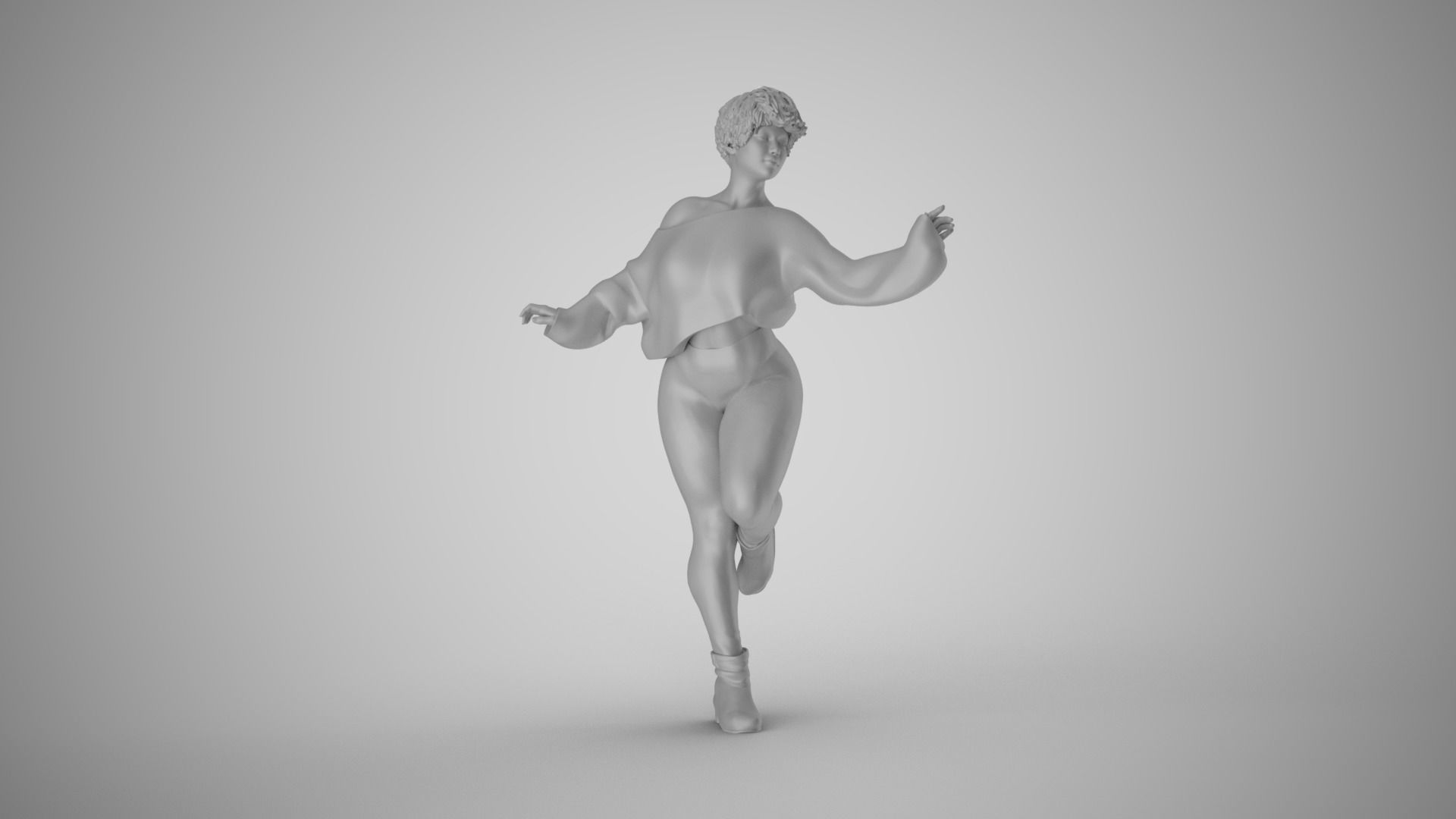 Winter Woman 3D print model_2