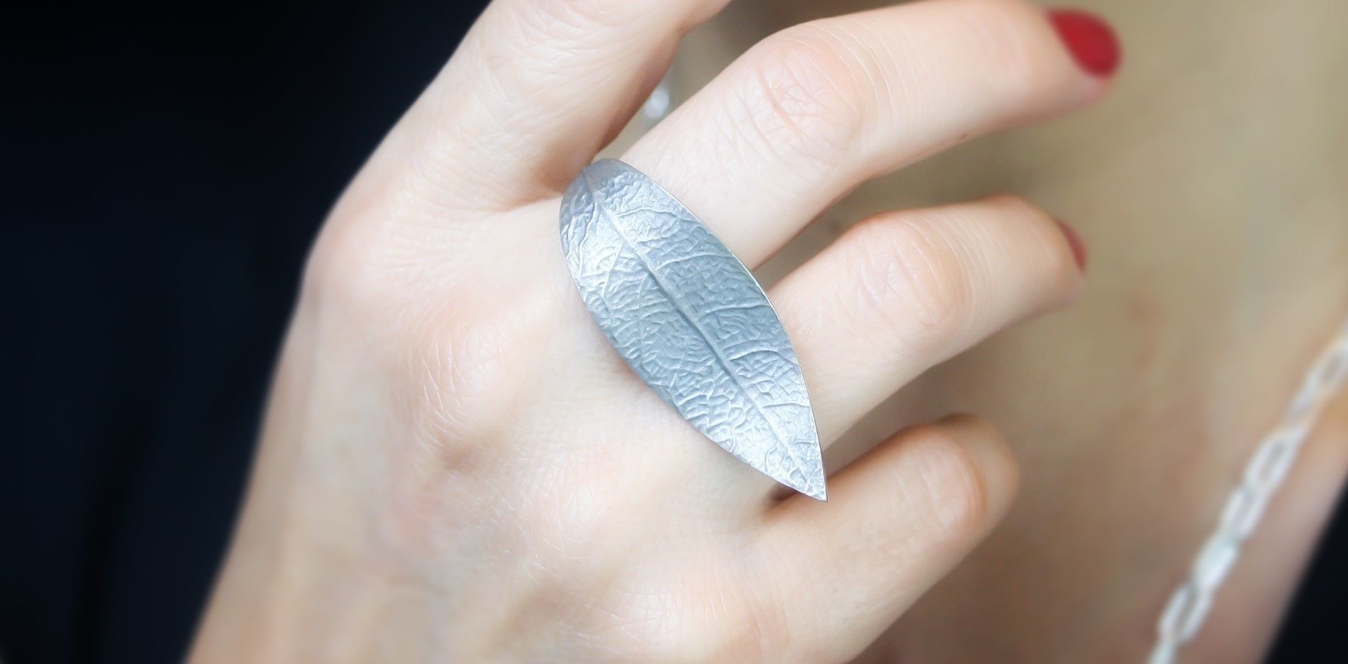 Nature Leaf Ring 3D Print Model STL OBJ Botanical Jewelry 3D print model_2