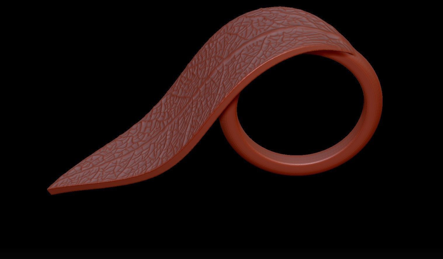 Nature Leaf Ring 3D Print Model STL OBJ Botanical Jewelry 3D print model_4