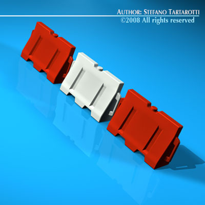 Road barrier plastic 3D model_2