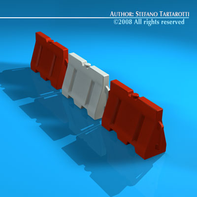Road barrier plastic 3D model_1