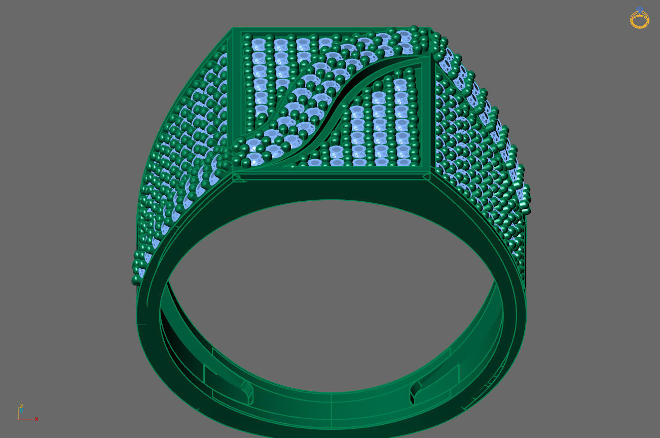 Gents Rings Diamond Men Ring STL 3DM 3D ready print model 3D print model_4