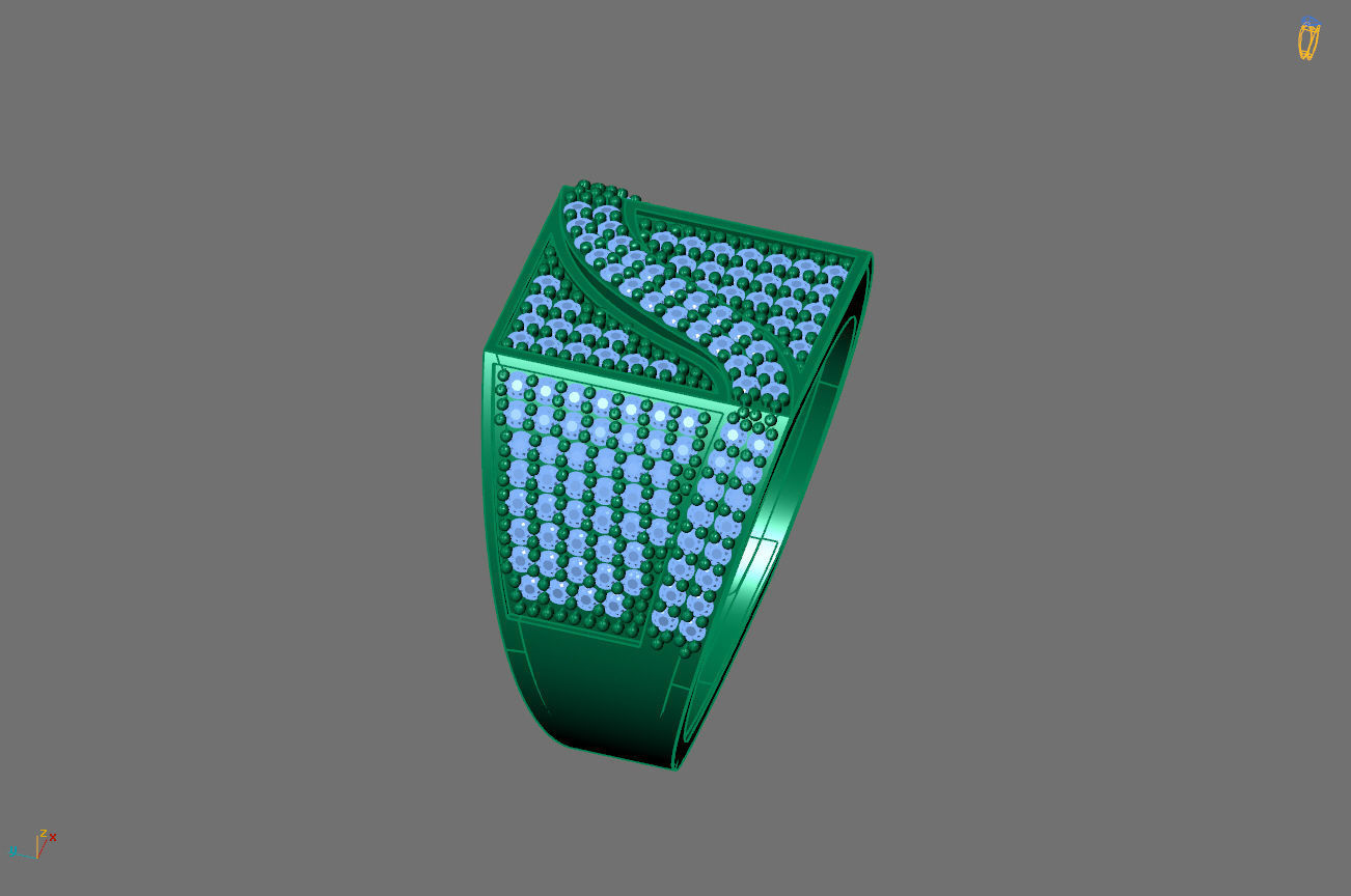 Gents Rings Diamond Men Ring STL 3DM 3D ready print model 3D print model_3