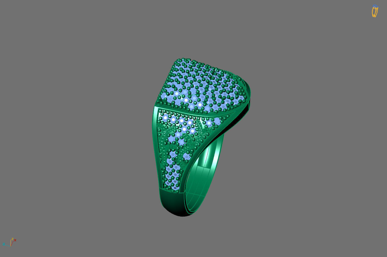Gents Rings Diamond Men Ring STL 3DM 3D ready print model 3D print model_3