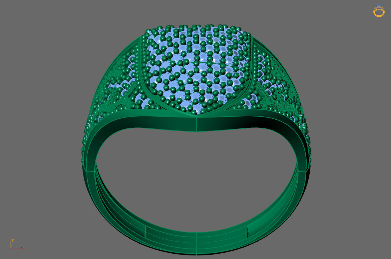 Gents Rings Diamond Men Ring STL 3DM 3D ready print model 3D print model_4