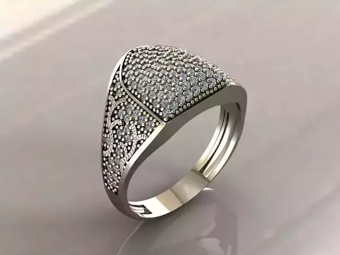 Gents Rings Diamond Men Ring STL 3DM 3D ready print model