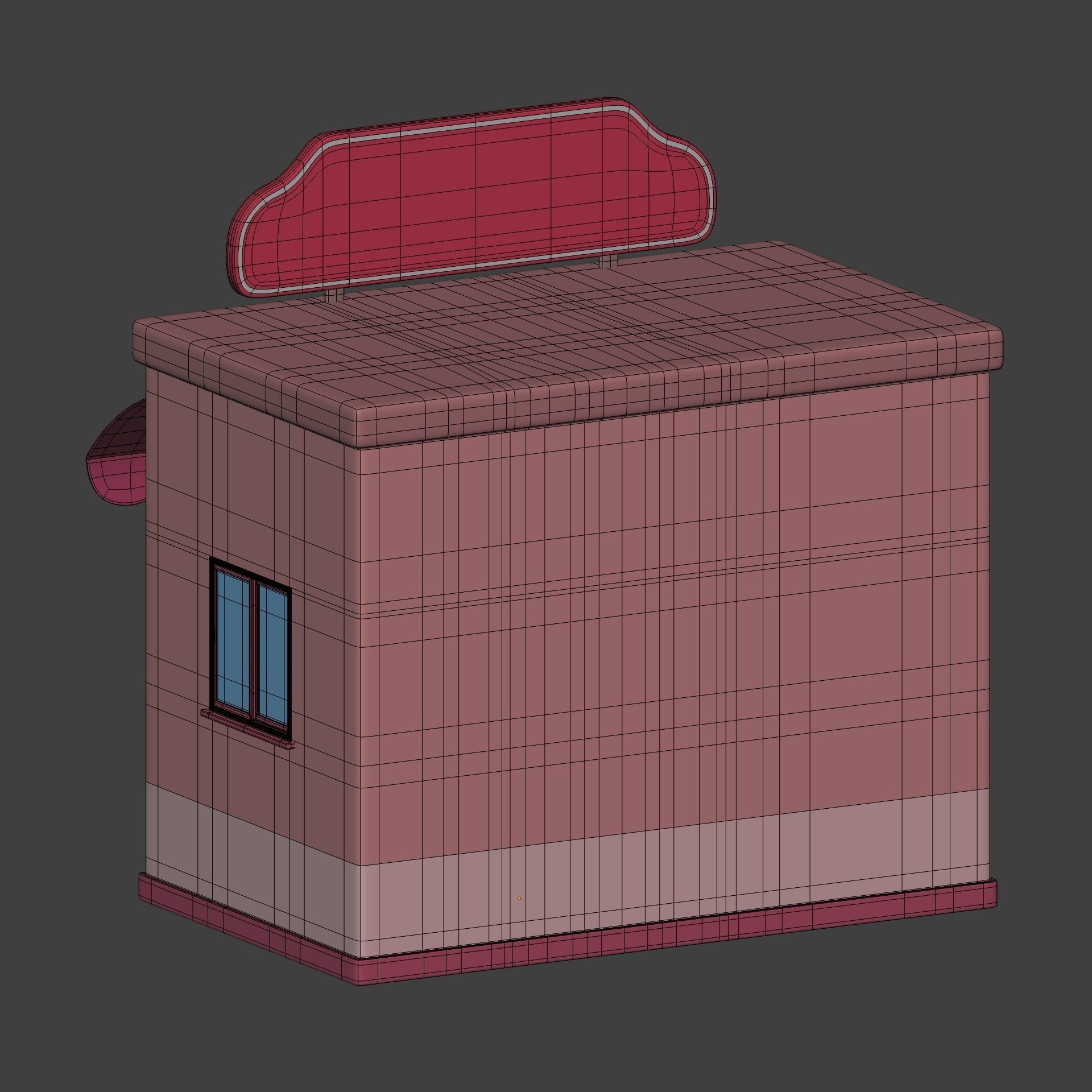 Cartoon Building - Shop - Market Low-poly 3D model_8