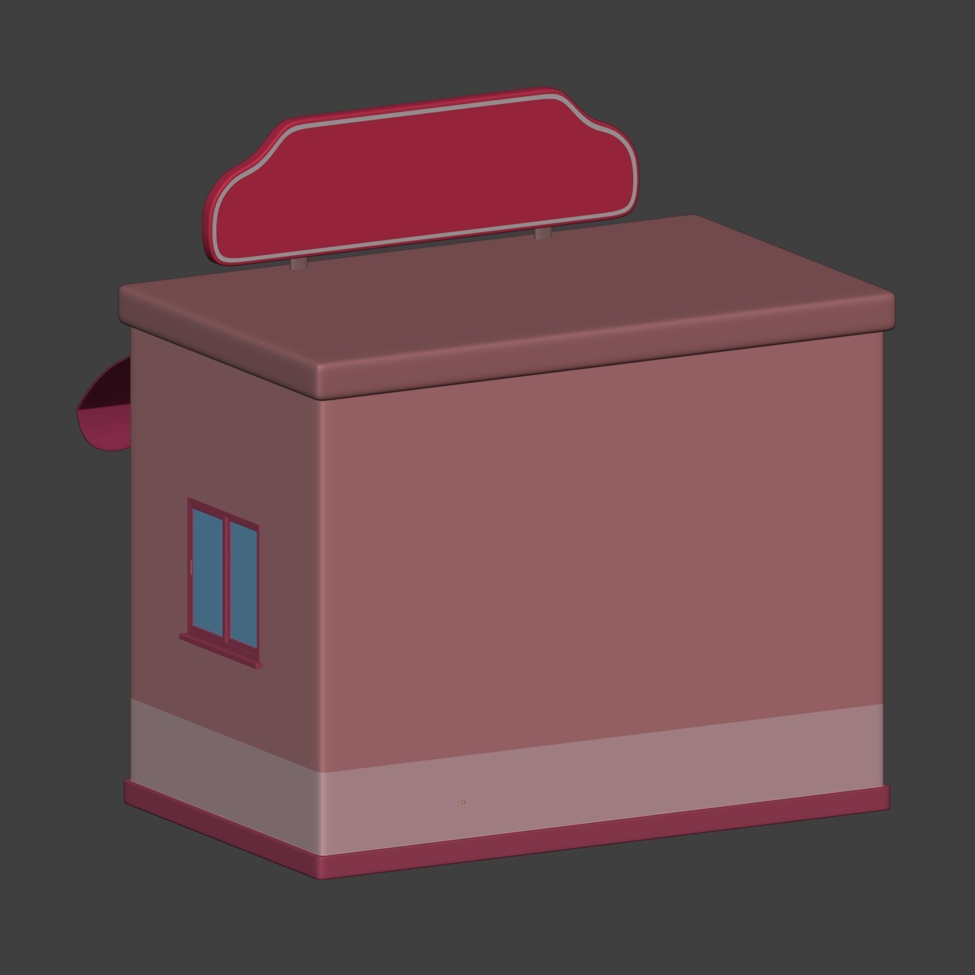 Cartoon Building - Shop - Market Low-poly 3D model_7