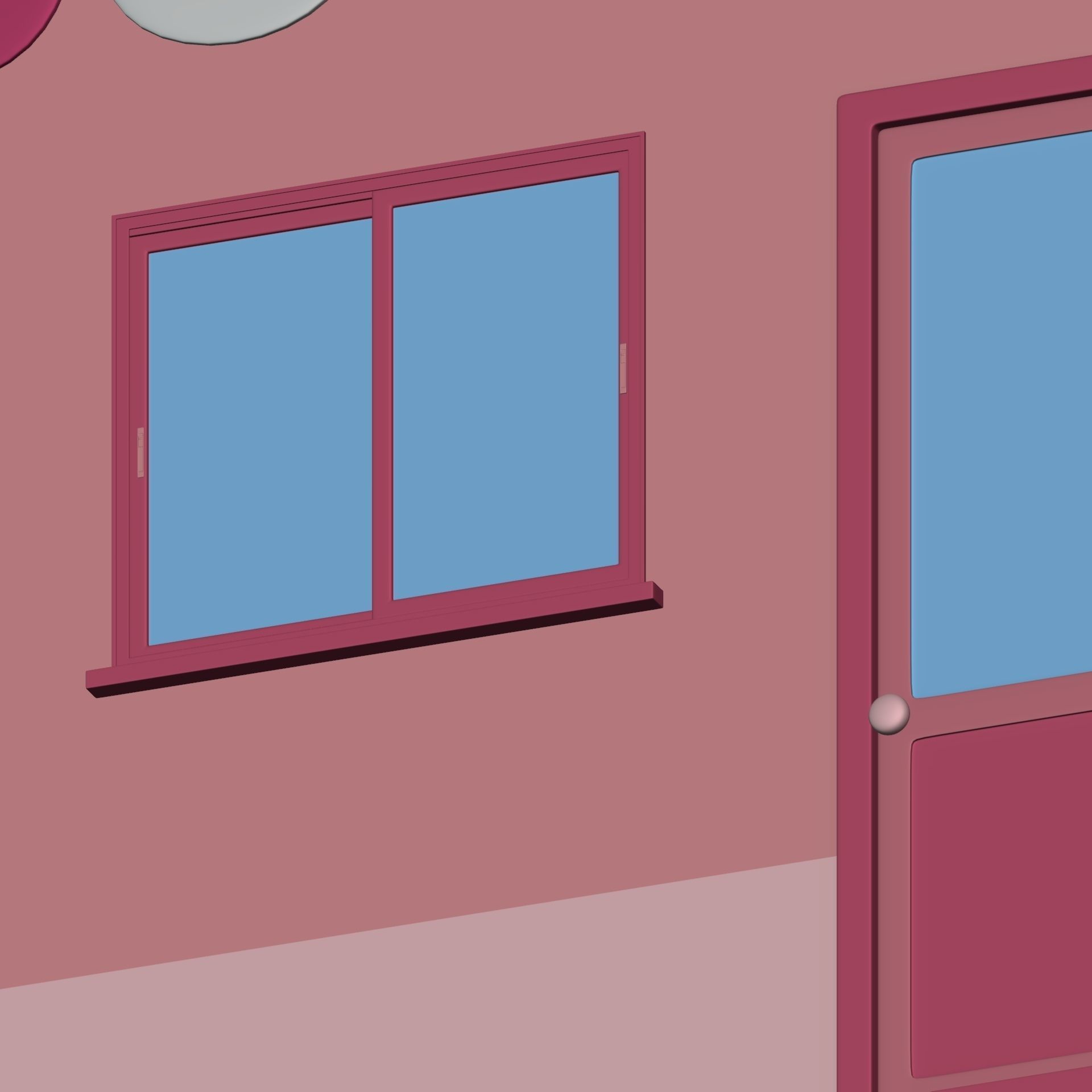 Cartoon Building - Shop - Market Low-poly 3D model_13