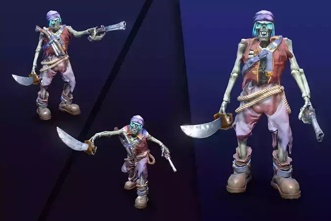 Stylized Skeleton Pirate Sailor