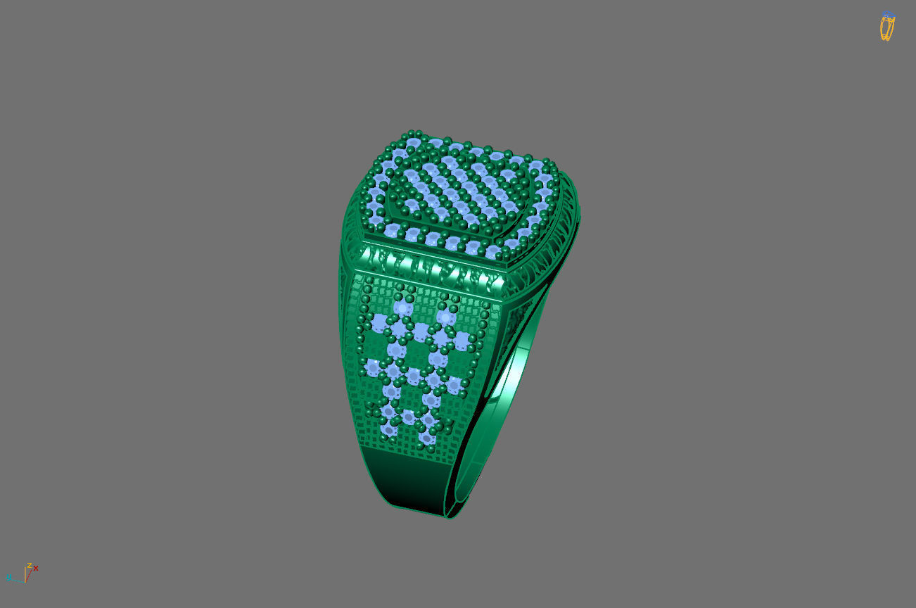 Gents Rings Diamond Men Ring STL 3DM 3D ready print model 3D print model_3