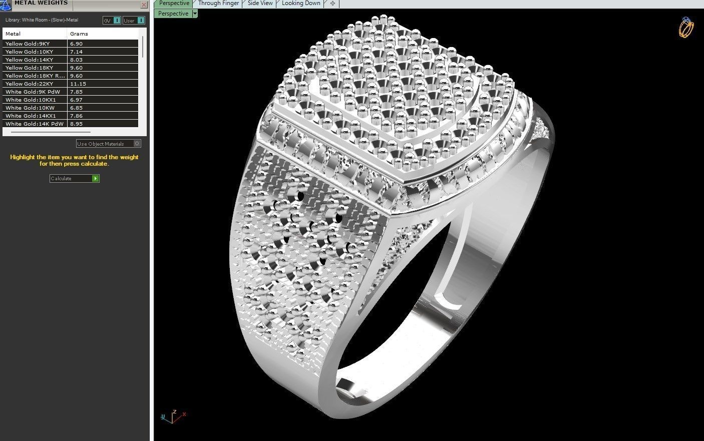 Gents Rings Diamond Men Ring STL 3DM 3D ready print model 3D print model_6