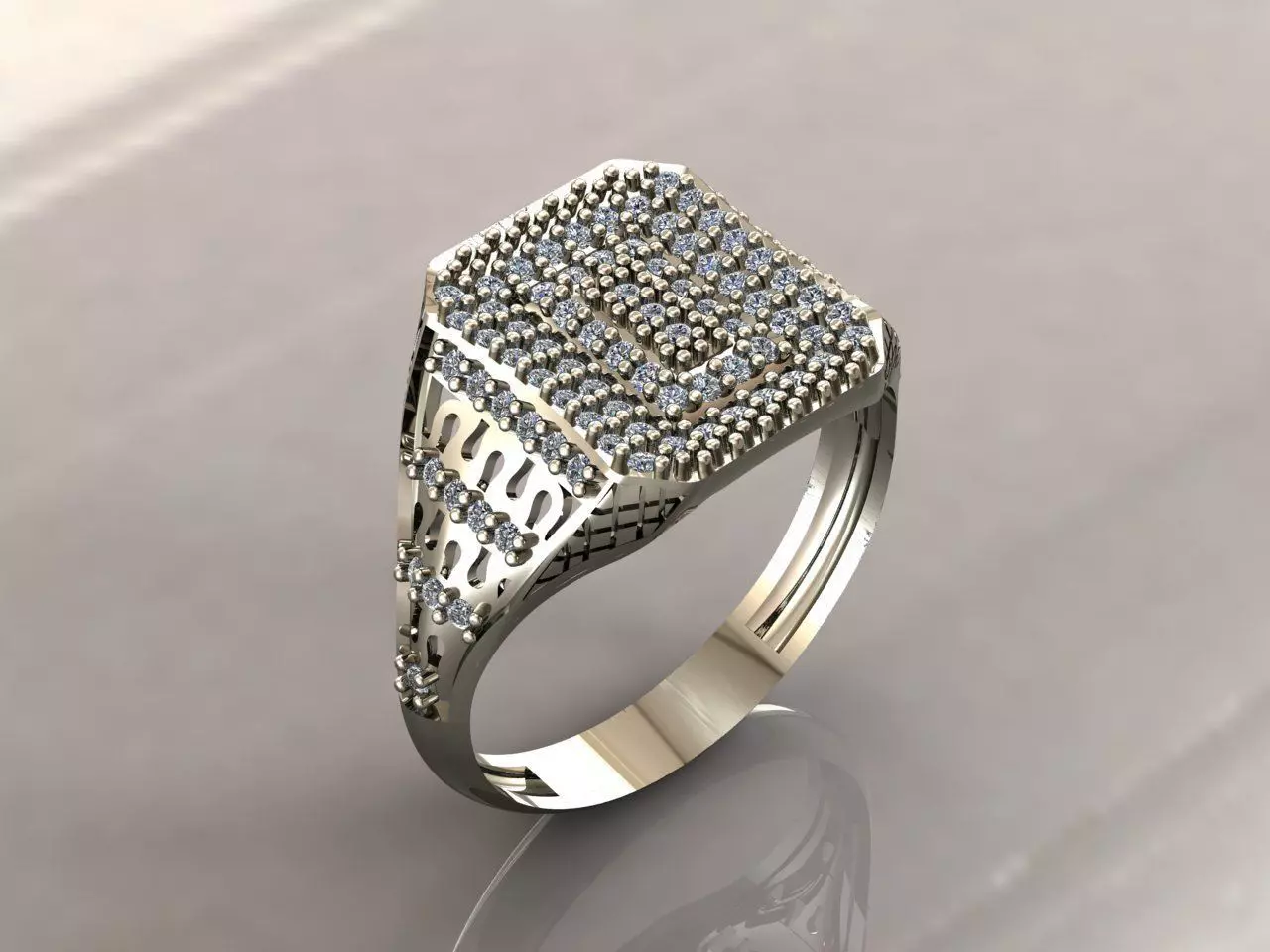 Gents Rings Diamond Men Ring STL 3DM 3D ready print model 3D print model_0