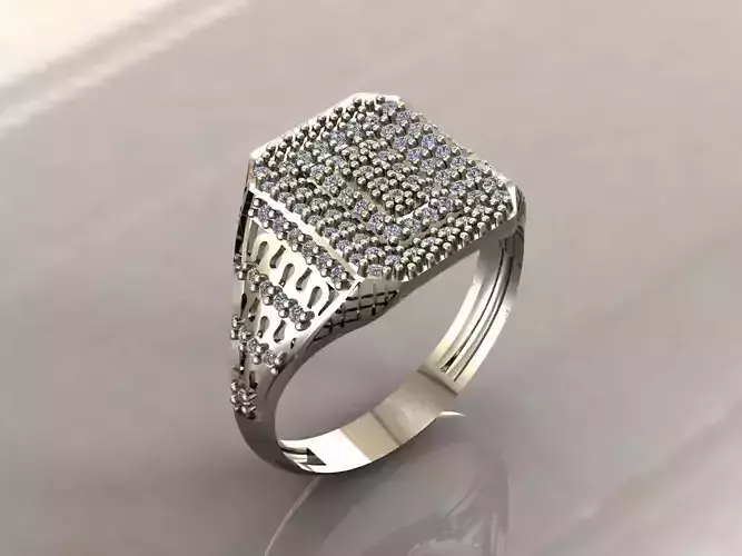 Gents Rings Diamond Men Ring STL 3DM 3D ready print model