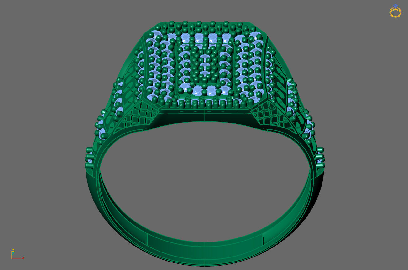 Gents Rings Diamond Men Ring STL 3DM 3D ready print model 3D print model_4