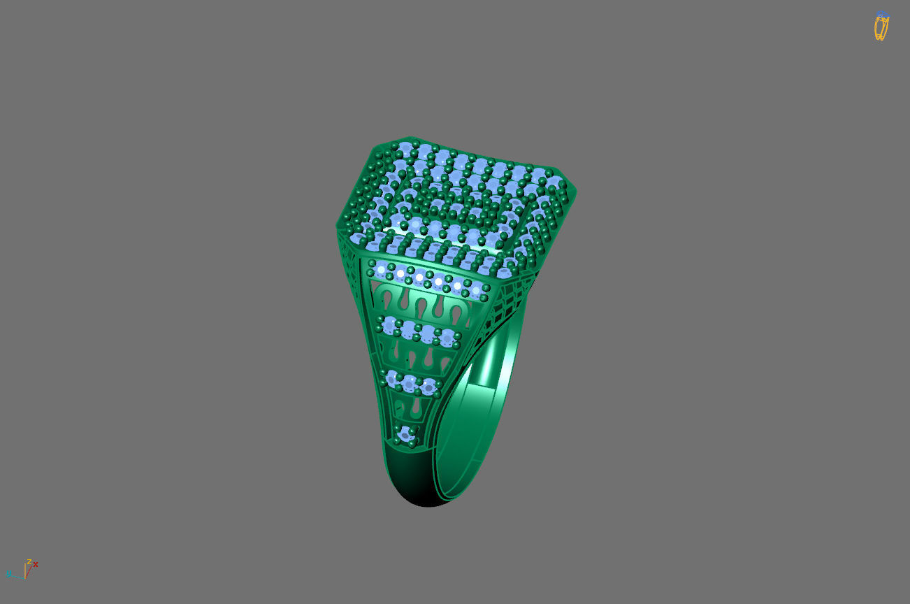 Gents Rings Diamond Men Ring STL 3DM 3D ready print model 3D print model_3